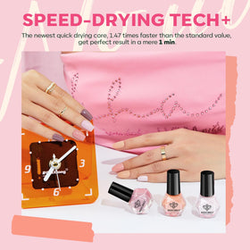 modelones Quick Dry Nail Polish Set in use on nails