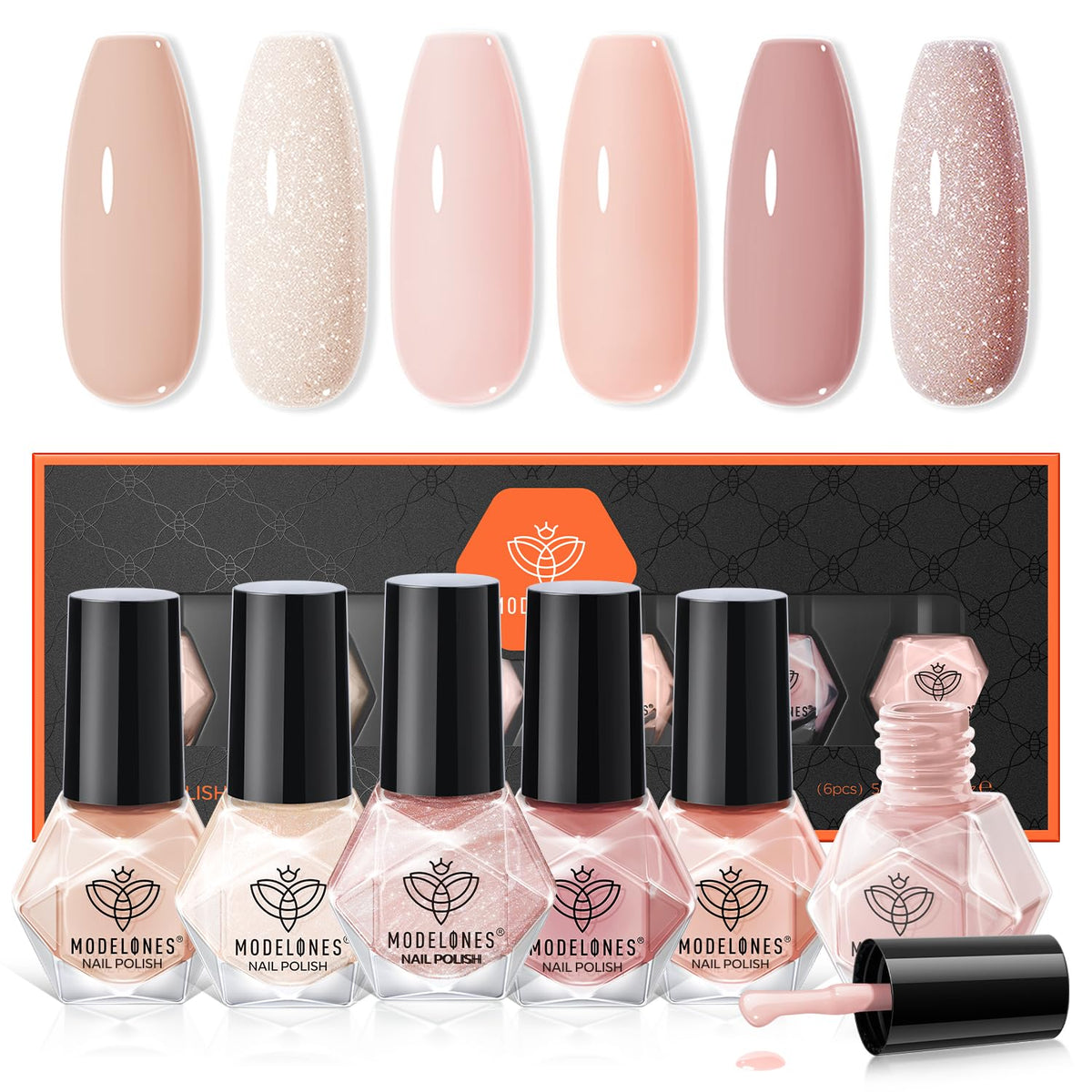 modelones Quick Dry Nail Polish Set with six colours front view