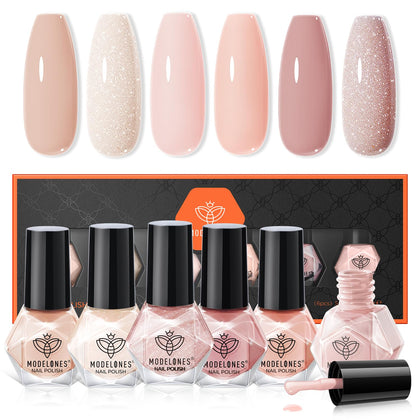 modelones Quick Dry Nail Polish Set with six colours front view