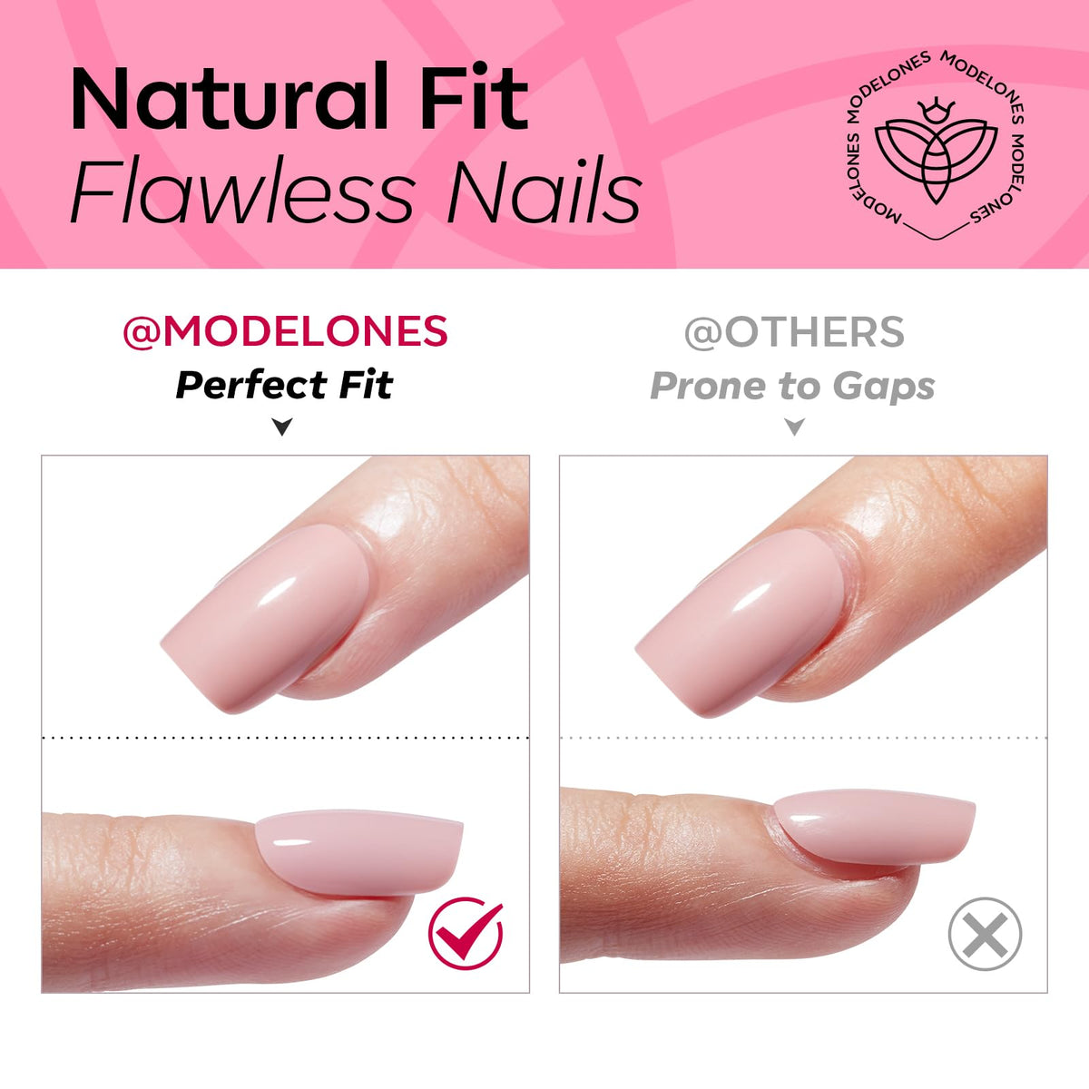 modelones Raspberry Press On Nails Short Almond lifestyle scene
