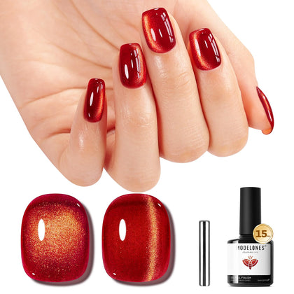 modelones Red Cat Eye Gel Nail Polish 15ML front view