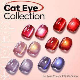 modelones Red Cat Eye Gel Nail Polish swatch on nail