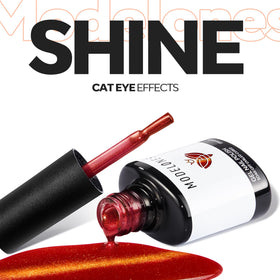 modelones Red Cat Eye Gel Nail Polish with glitter effect