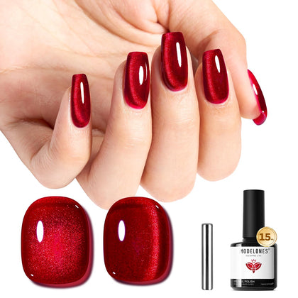 modelones Red Cat Eye Gel Polish 15ML front view