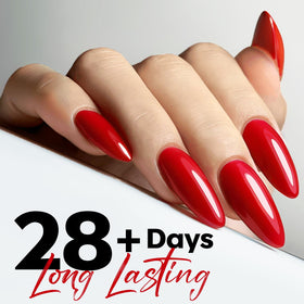 modelones Red Gel Nail Polish 15ml application on nails
