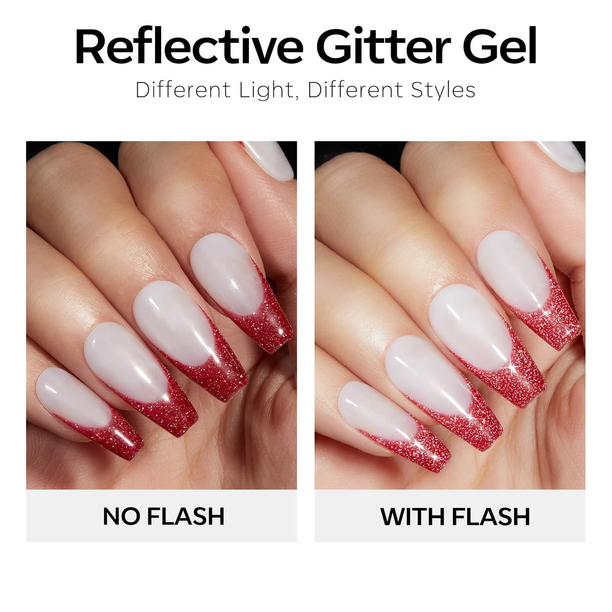 modelones Red Gel Nail Polish application on nails