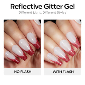 modelones Red Gel Nail Polish application on nails
