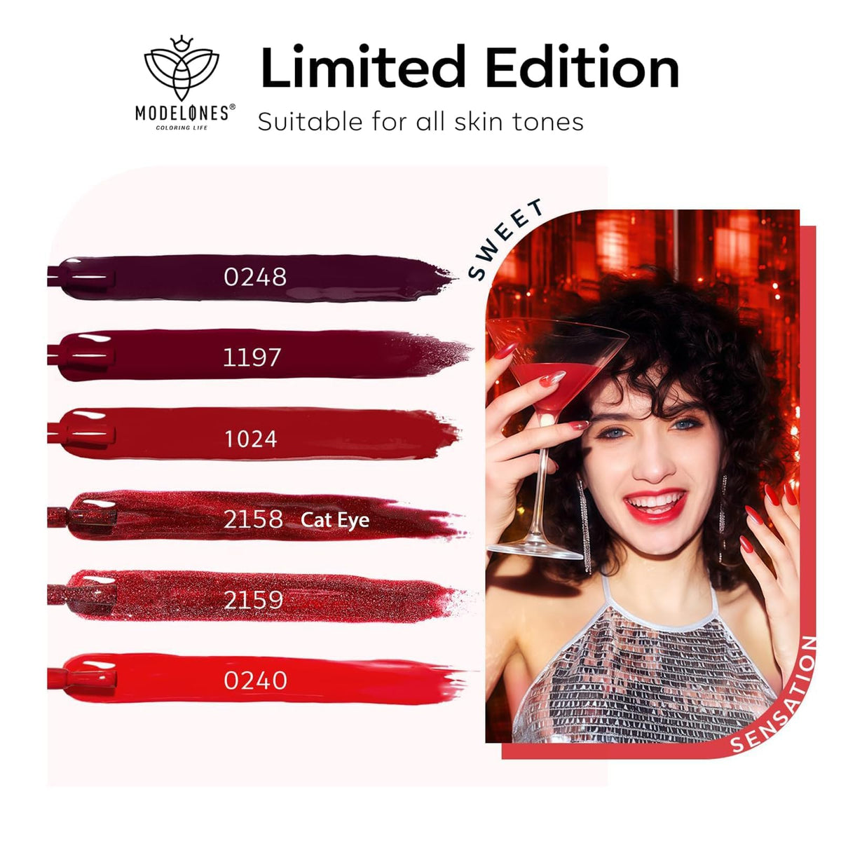 modelones Red Gel Nail Polish Set packaging