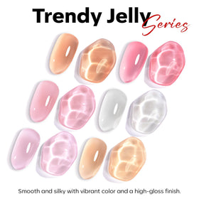 modelones Red Jelly Gel Nail Polish showing semi-transparent finish