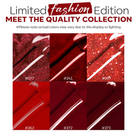 modelones Red Nail Polish Set displayed on a vanity