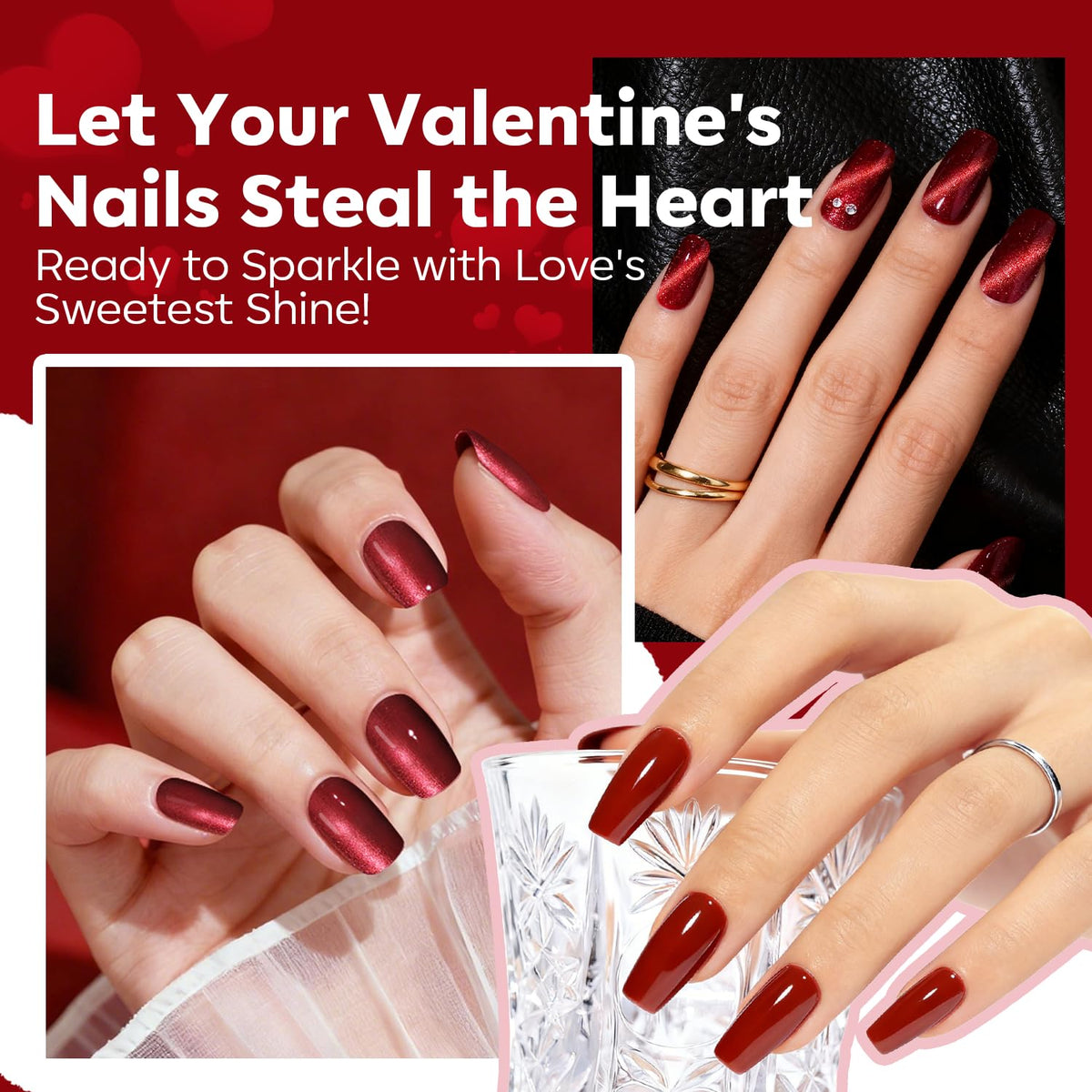 modelones Red Nail Polish Set showing vibrant red shades