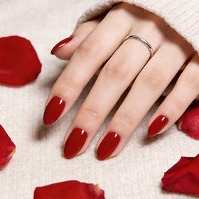 modelones Red Press On Nails with included accessories