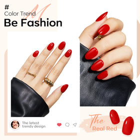 modelones Red Press on Nails with nail glue and accessories
