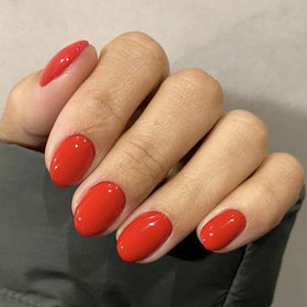 modelones Red Short Press on Nails set with 32 reusable nails