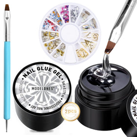 modelones Rhinestone Glue Gel Kit front view with accessories