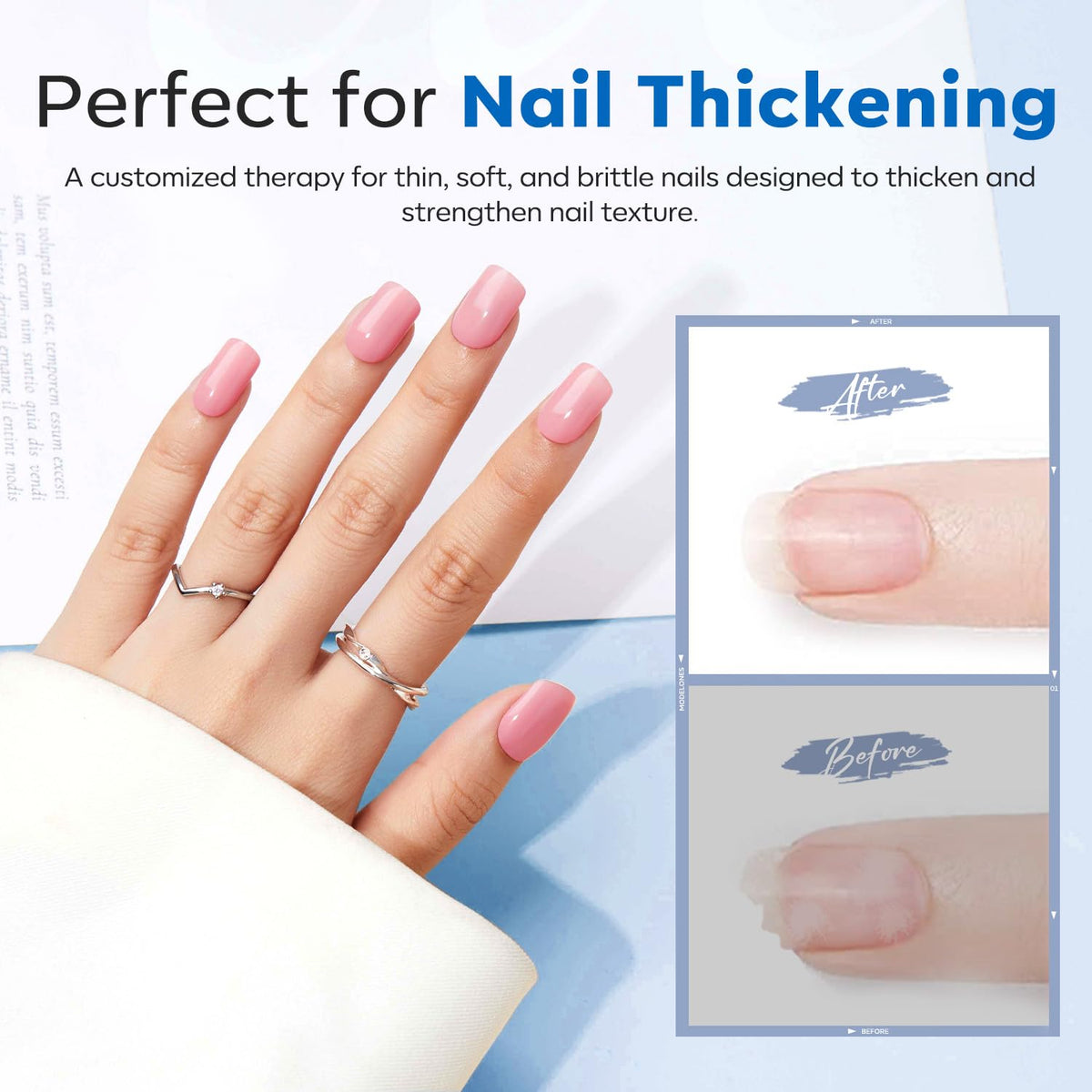 modelones Rubber Gel Base Coat 40g application on nails