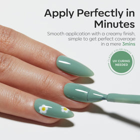 modelones Sage Green Gel Nail Polish 15ml with brush close-up