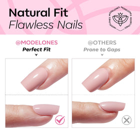 modelones Sakura Pink Short Press on Nails application process