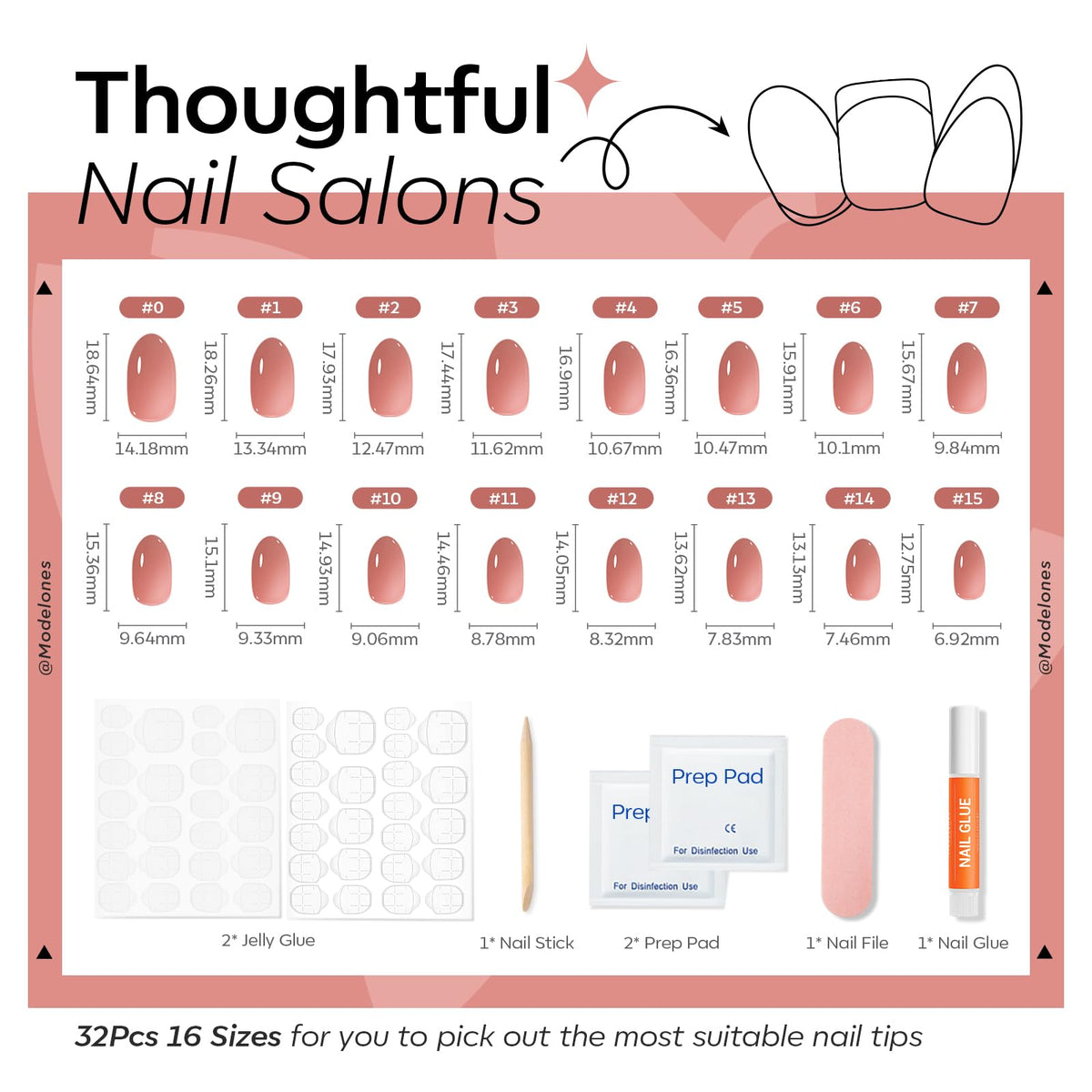 modelones Sheer Milk Tea Short Press on Nails in a lifestyle setting