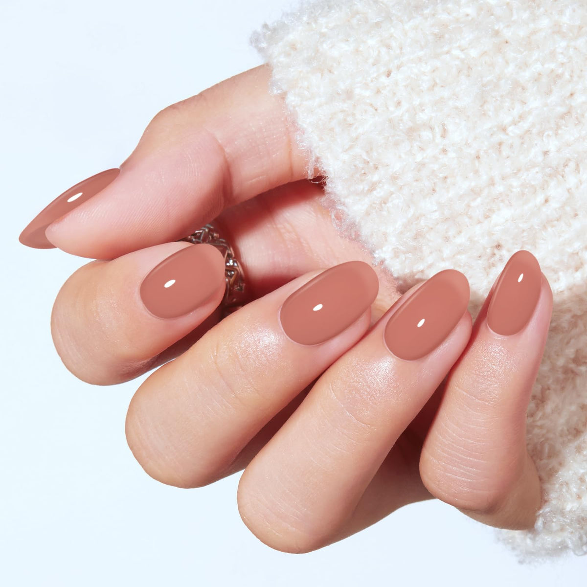 modelones Sheer Milk Tea Short Press on Nails Kit contents laid out
