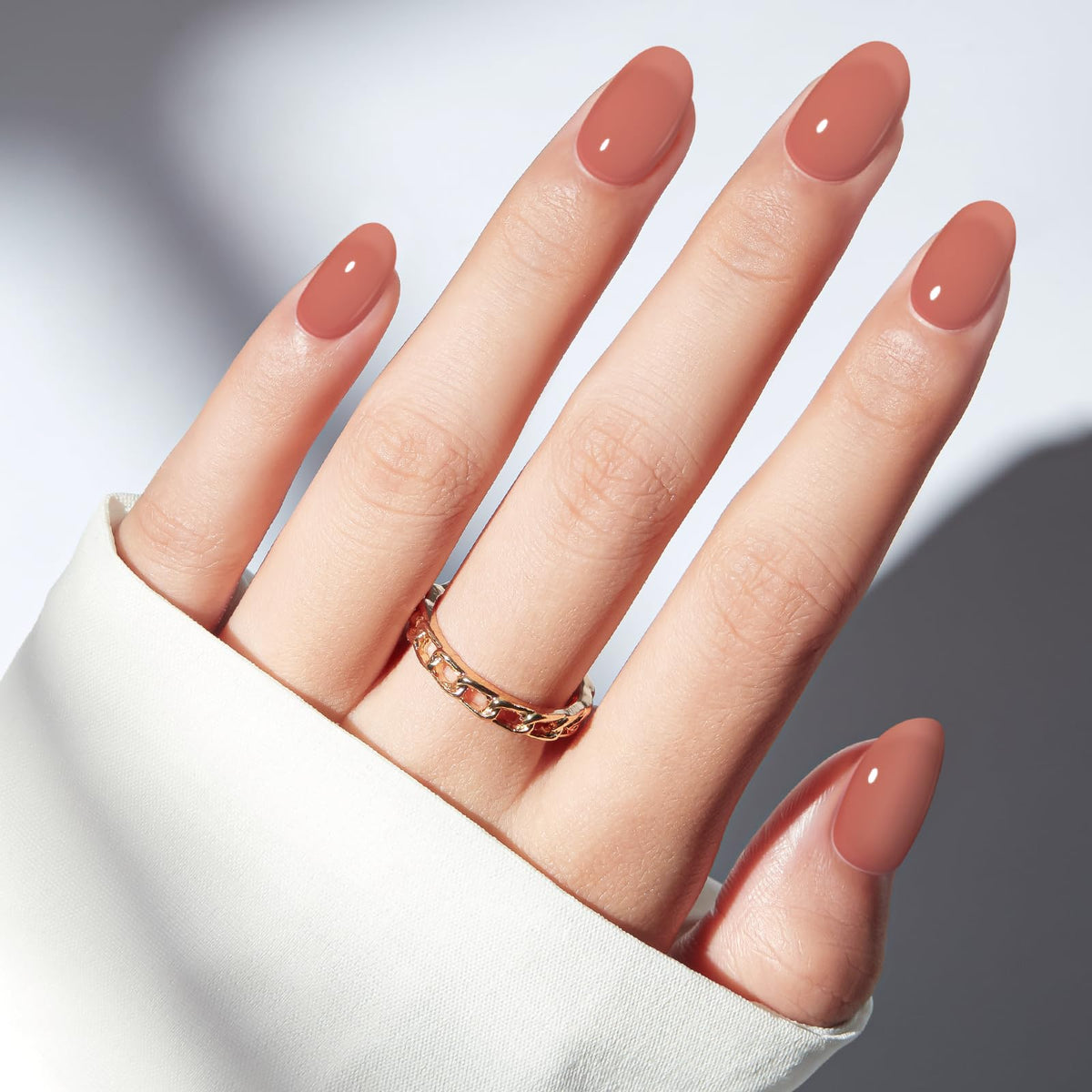 modelones Sheer Milk Tea Short Press on Nails Kit front view