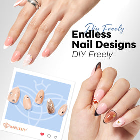 modelones Short Almond Nail Tips 360pcs in a nail salon setting