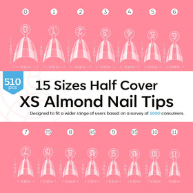 modelones Short Almond Nail Tips 510pcs close-up