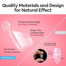 modelones Short Almond Nail Tips 510pcs in use on nails