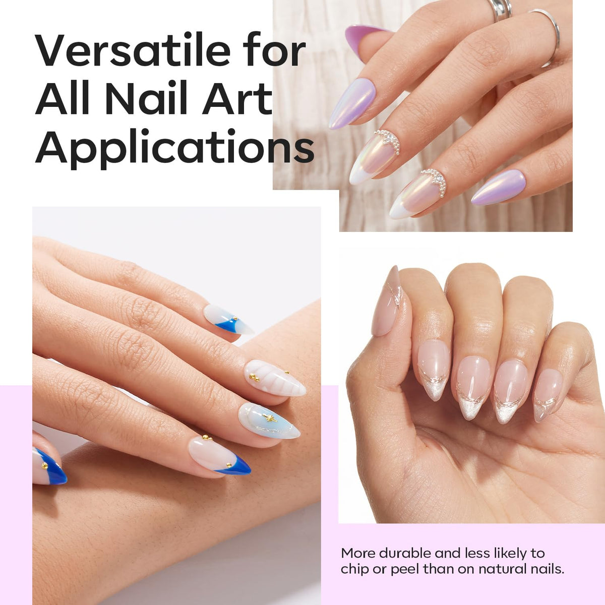 modelones Short Almond Nail Tips 510pcs side view