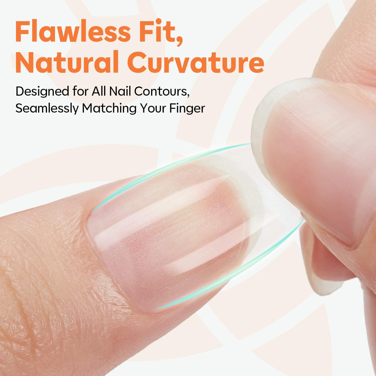 Modelones Short Almond Nail Tips in a DIY manicure setup