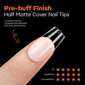 modelones Short Coffin Nail Tips application with gel polish