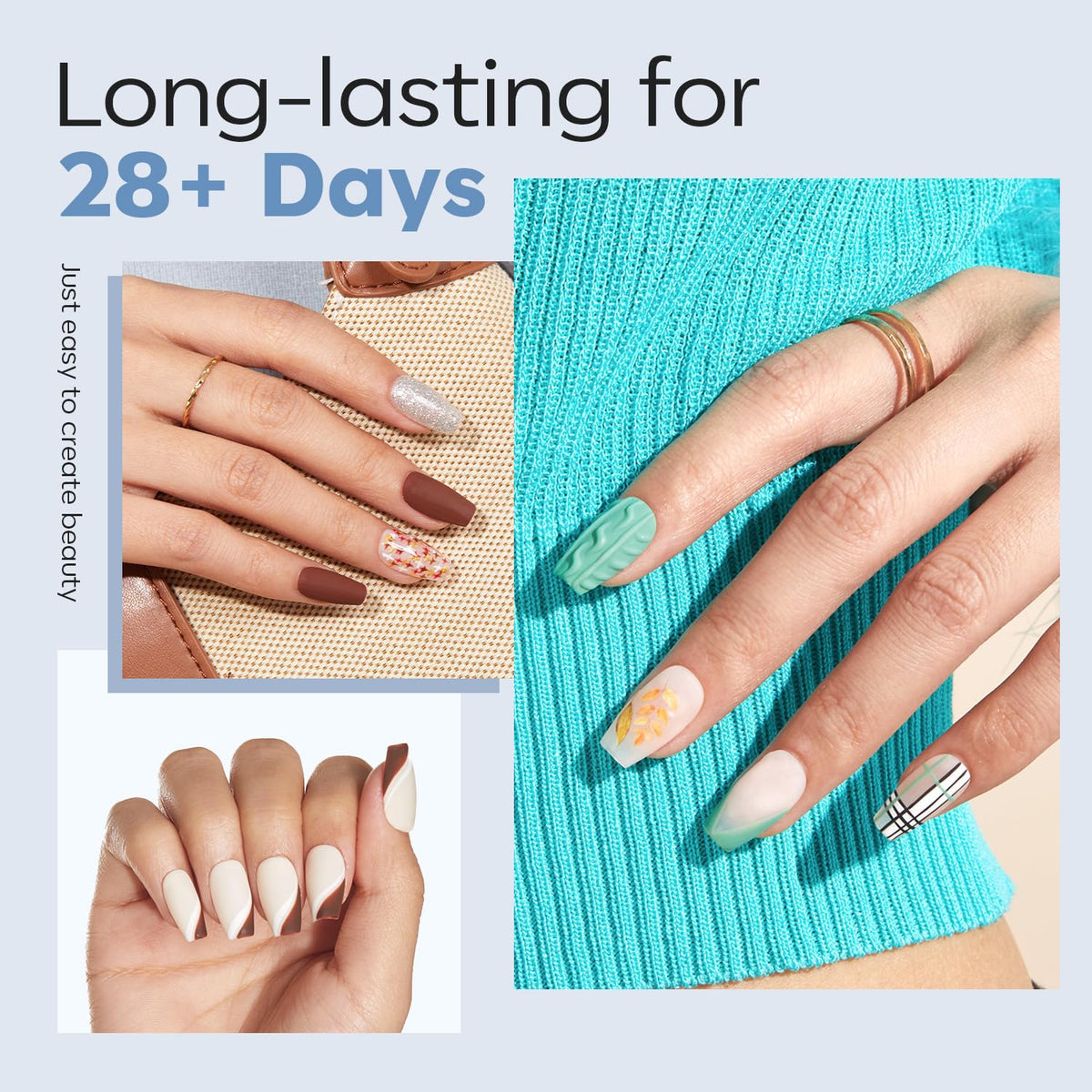 modelones Short Coffin Nail Tips half matte texture close-up