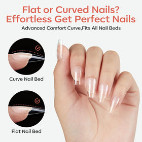 modelones Short Coffin Nail Tips in use with gel polish