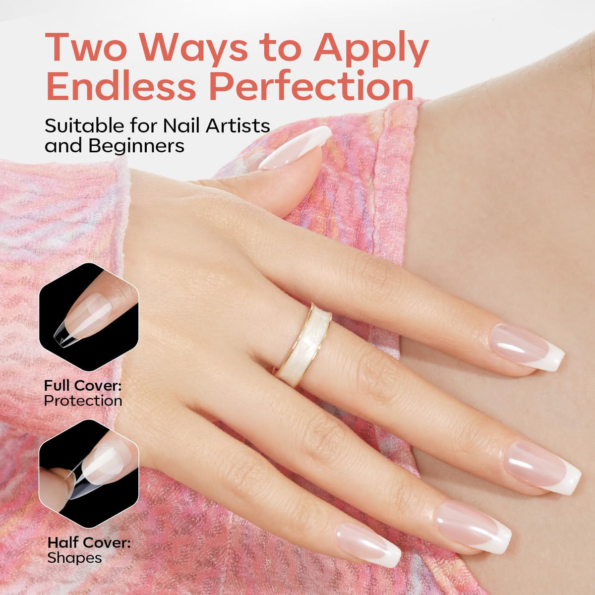 modelones Short Coffin Nail Tips on nails