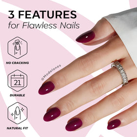 modelones Short Press on Nails Kit mini nail file and cuticle stick