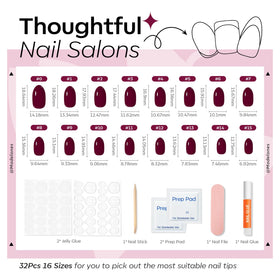 modelones Short Press on Nails Kit with prep pads for clean nails