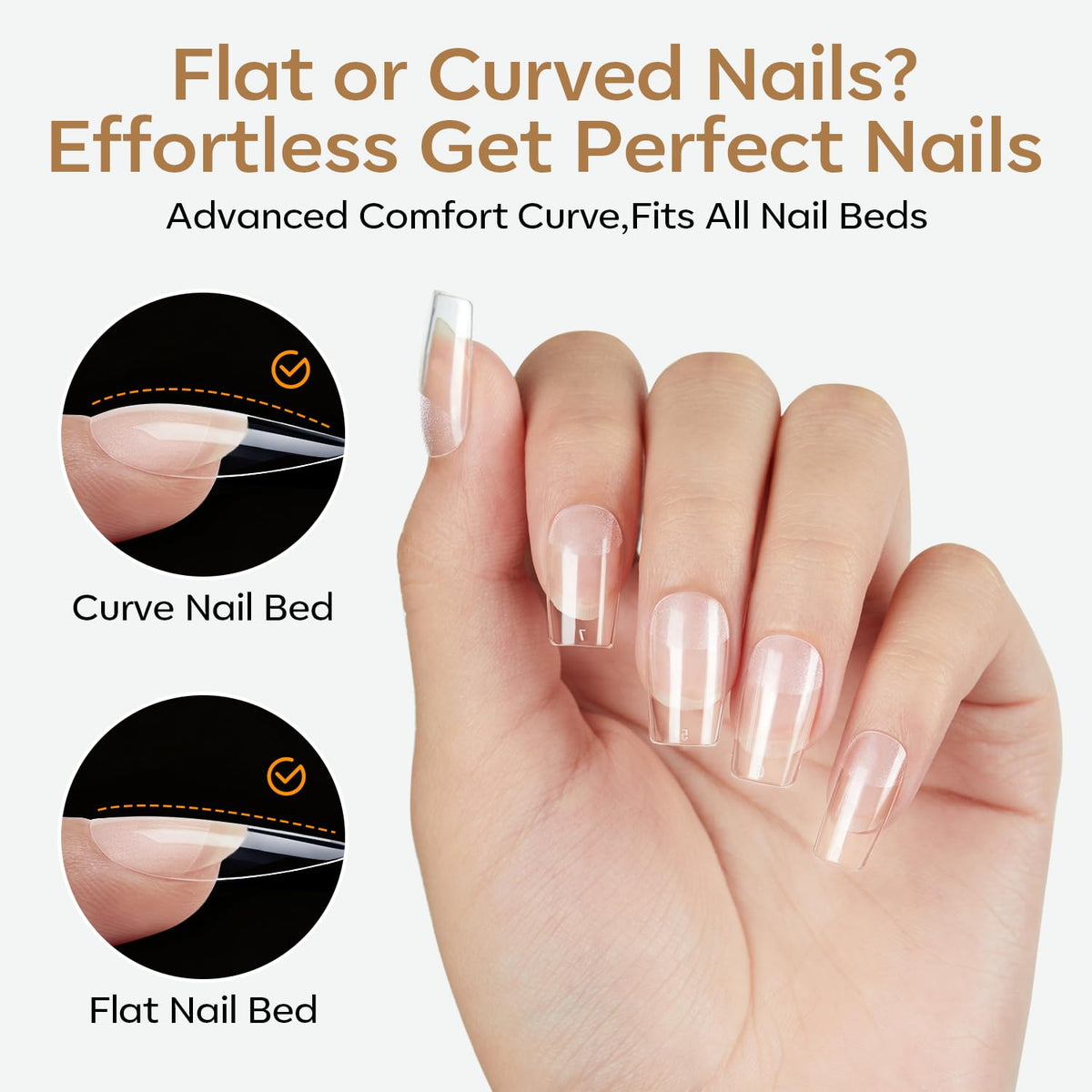 Modelones Short Square Nail Tips showing individual sizes