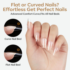 Modelones Short Square Nail Tips showing individual sizes