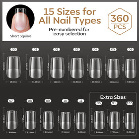 Modelones Short Square Nail Tips used with gel nail polish