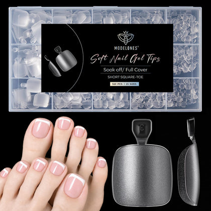 modelones Short Square Toe Nail Tips 510pcs front view