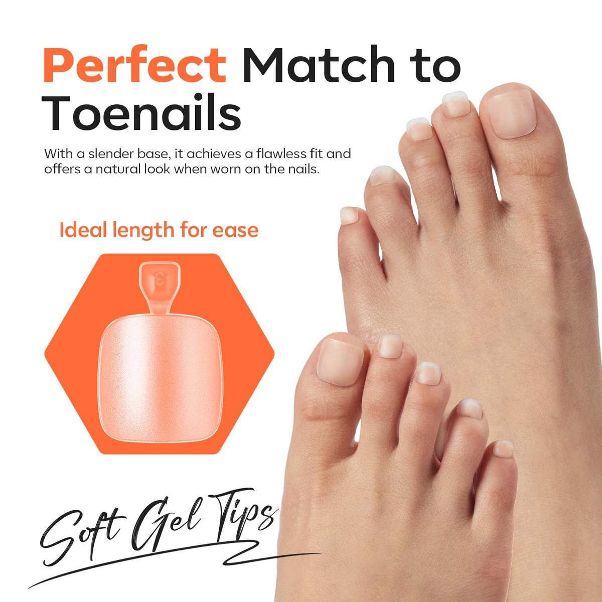 modelones Short Square Toe Nail Tips packaging