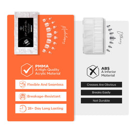 modelones Short Square Toe Nail Tips with nail glue