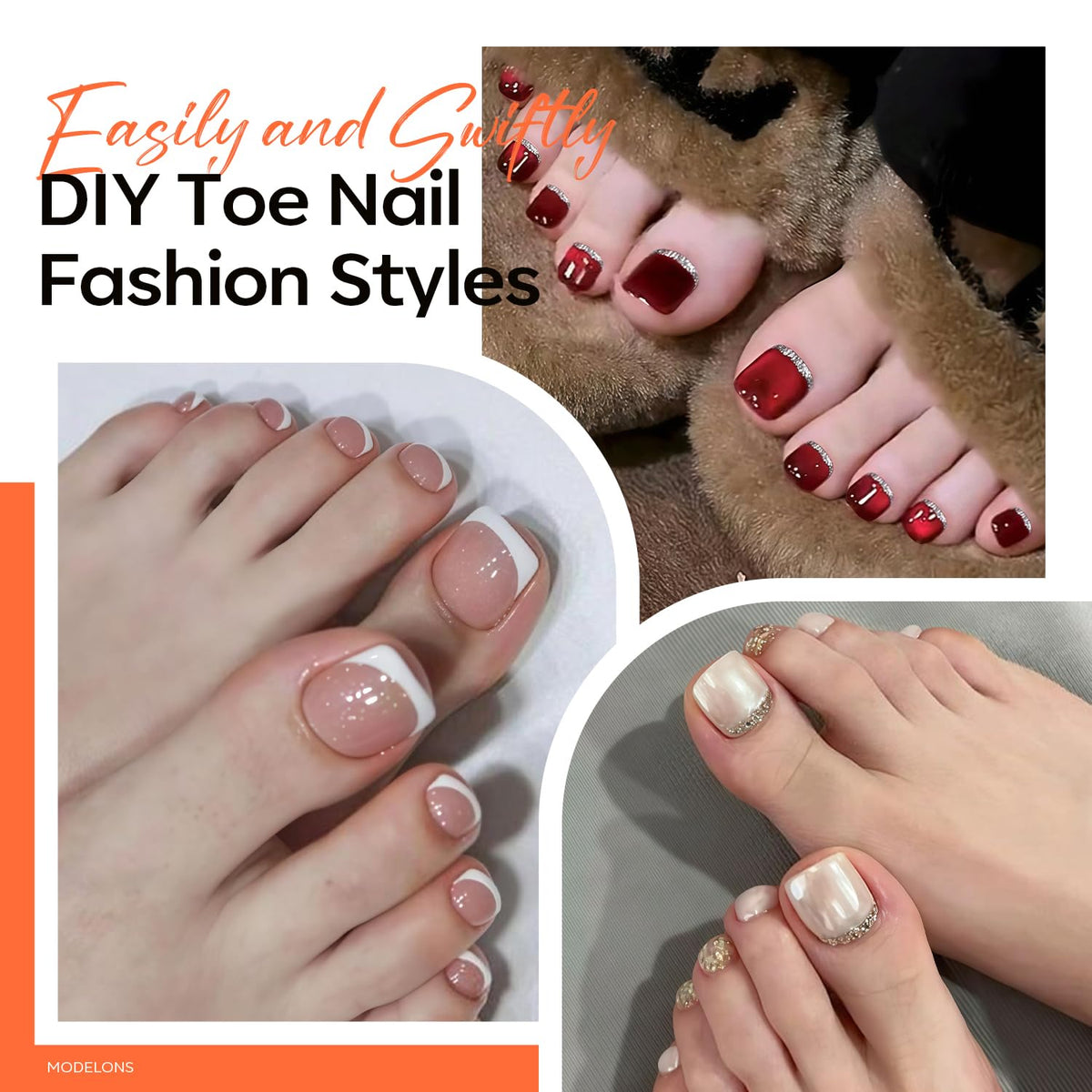 modelones Toe Nail Tips in various sizes and shapes