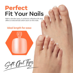 modelones Toe Nail Tips showing bubble-free finish
