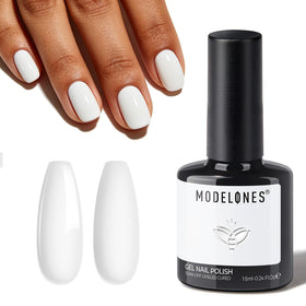 modelones White Gel Nail Polish 15ml front view