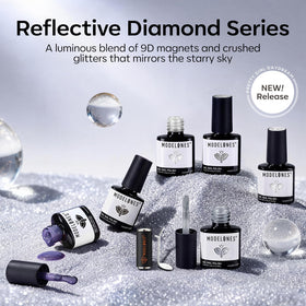modelones white glitter gel polish with brush