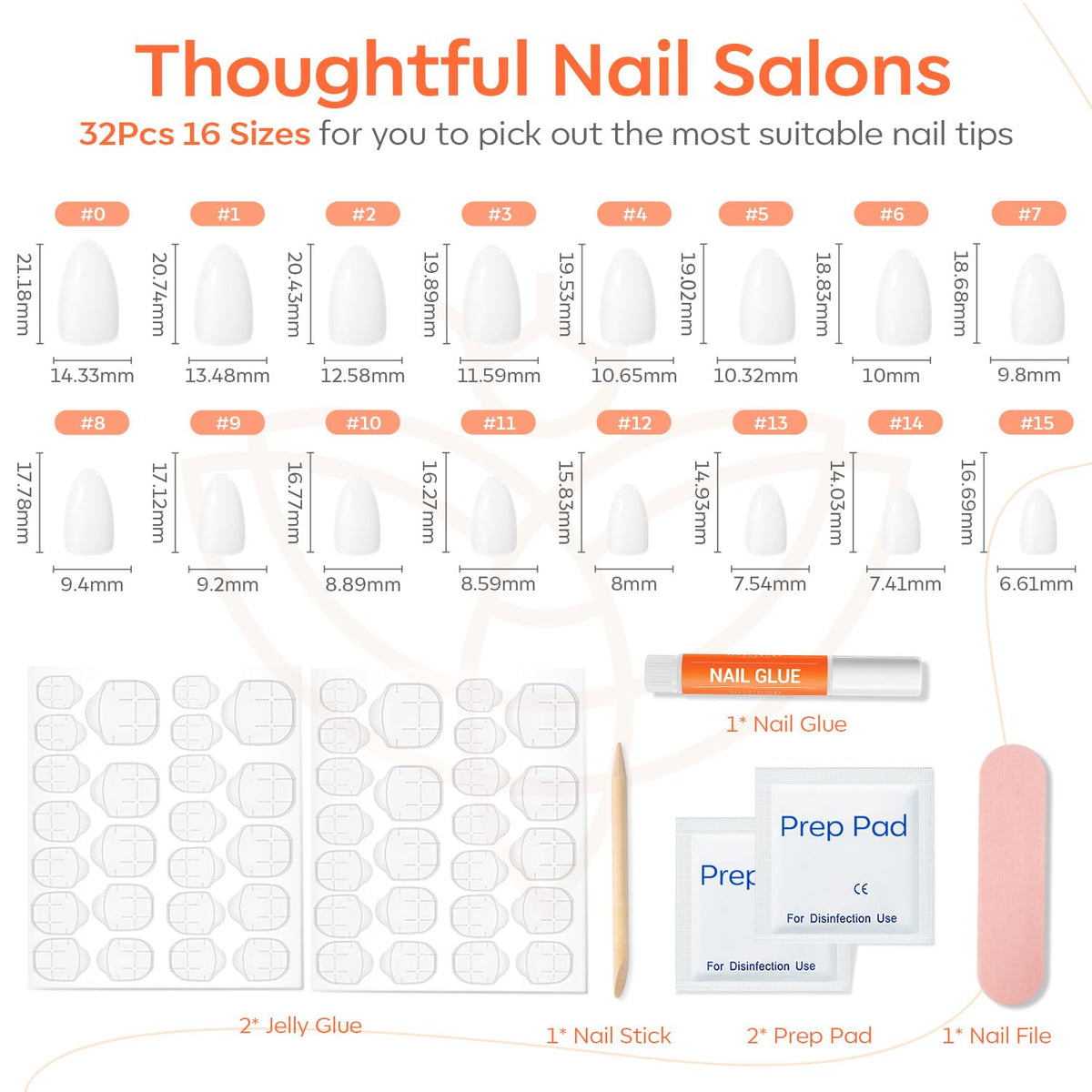 Modelones White Press on Nails Short Almond applied on fingers