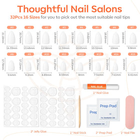 Modelones White Press on Nails Short Almond applied on fingers
