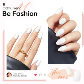 Modelones White Press on Nails Short Almond in different sizes