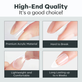Modelones XXL Long Square Nail Tips in a nail salon setting